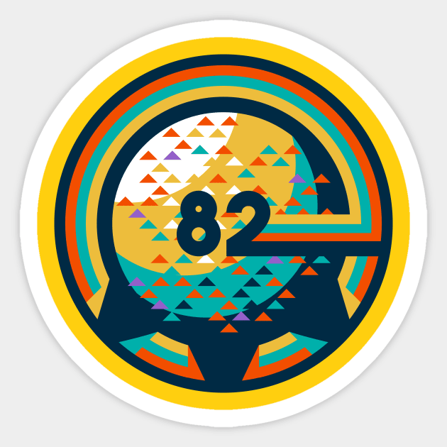 Spaceship 82 Sticker by StarsandSpires